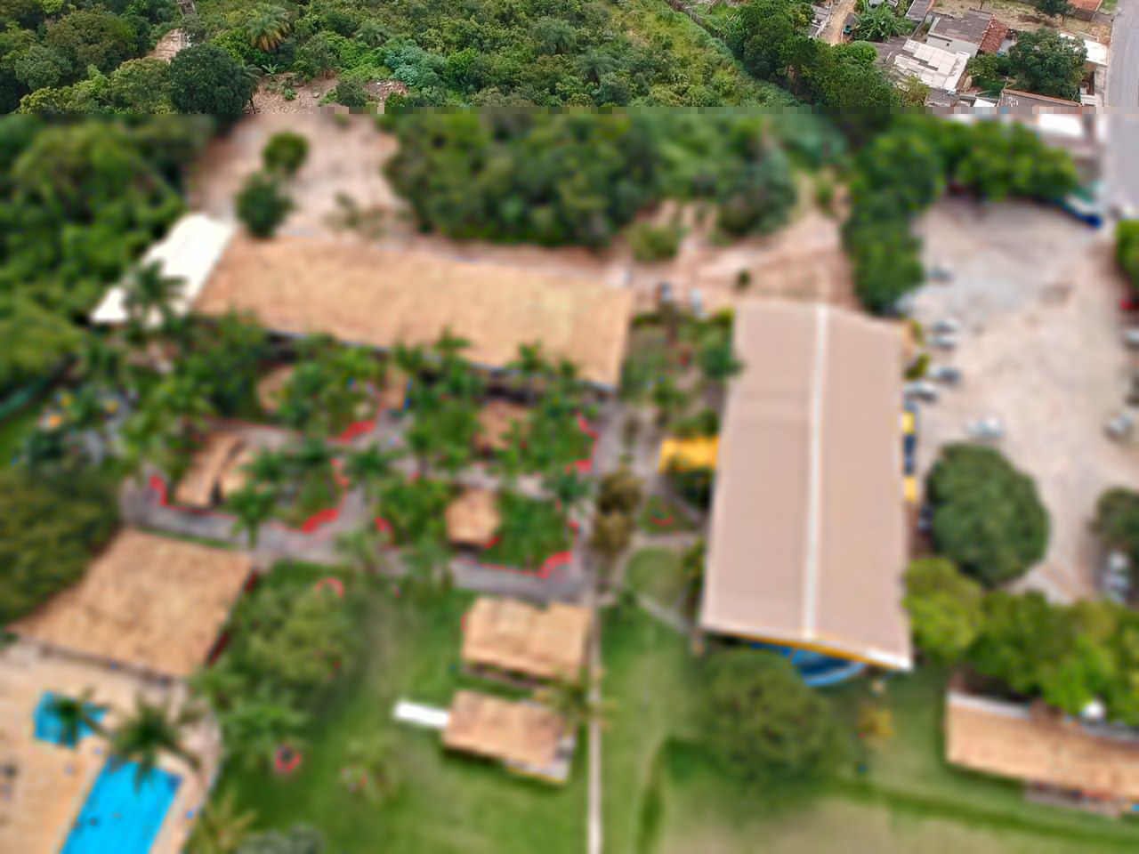 Vista aérea da pousada